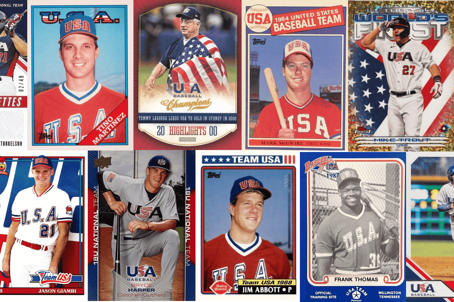 History of Team USA Baseball Cards